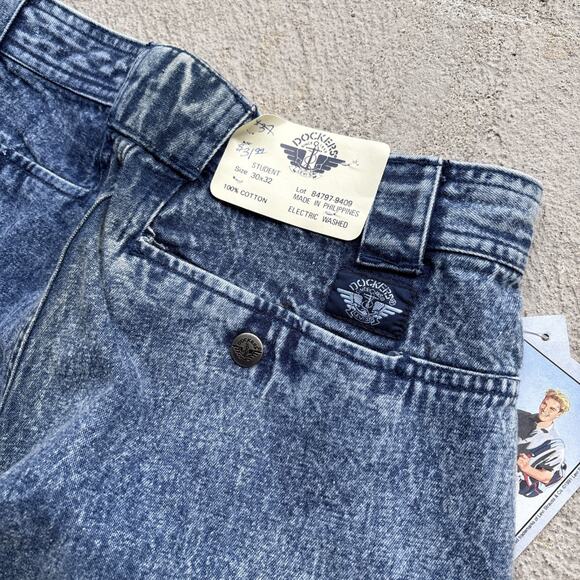 Deadstock 90s Dockers Jeans Men's 30x32 Pleated Denim Levi’s Baggy Acid Vintage - Picture 15 of 16